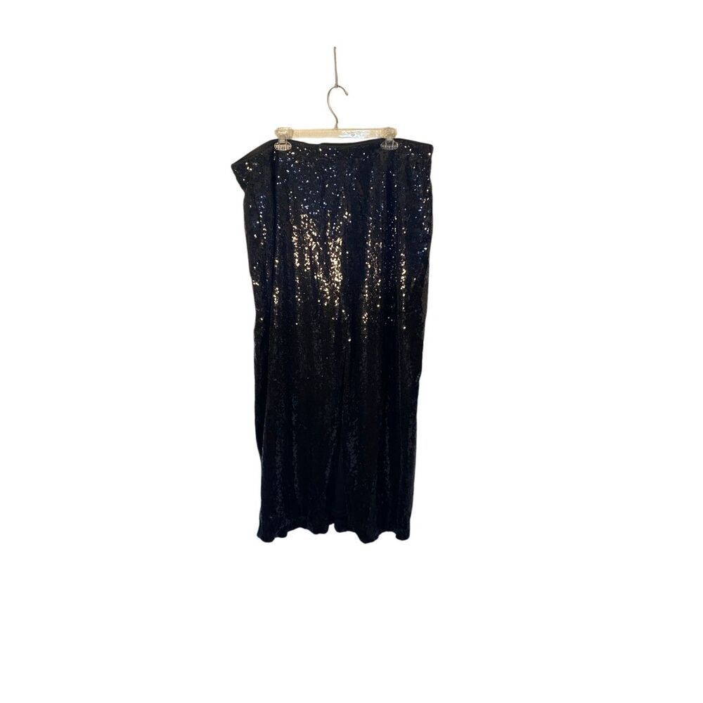 Eloquii women’s black, sequin maxi skirt, whimsigoth dramatic, Gothic chic, 20 - Picture 2 of 6